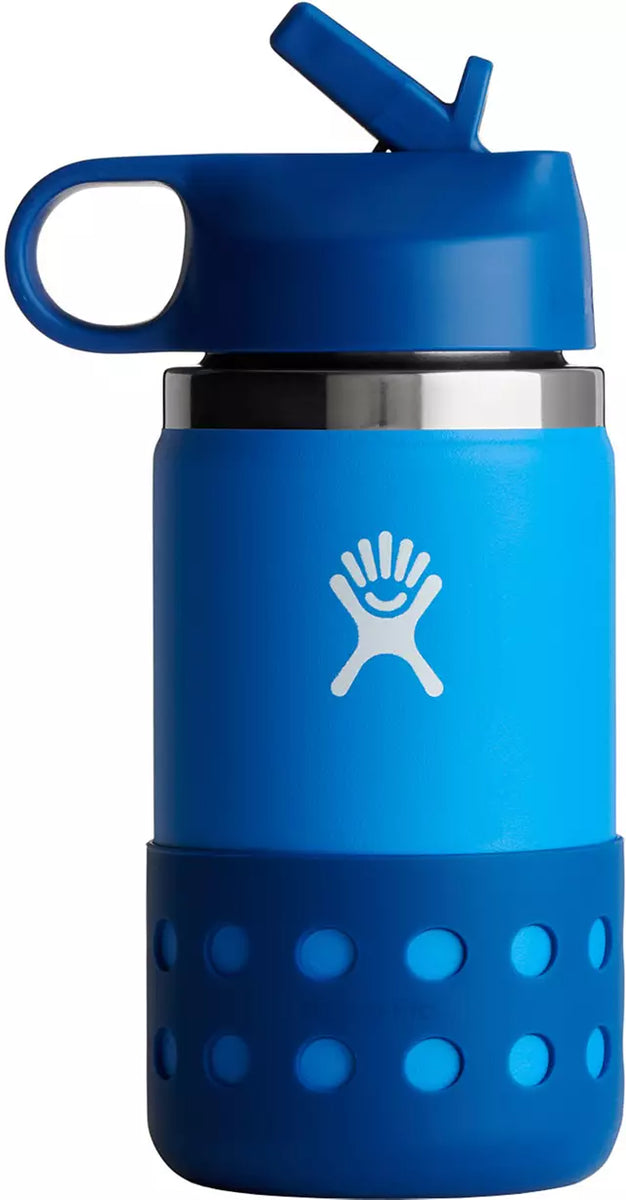 Hydro Flask 12 oz Kids Wide Straw Lid With Boot Water Bottle Firefly Green