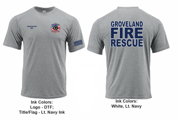 Groveland FD T-Shirt Short Sleeve Heather Grey (G200)