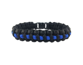 Paracord Survival Bracelet - Thin Blue Line 9" (TBL-PARA-9)